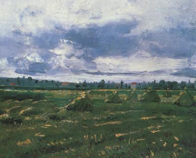 Vincent Van Gogh Wheat Fields with Stacks (nn04) oil painting image